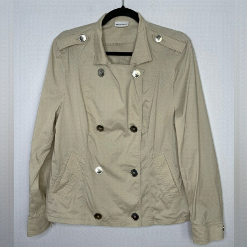 FRANK Walder cream double breasted lightweight jacket
